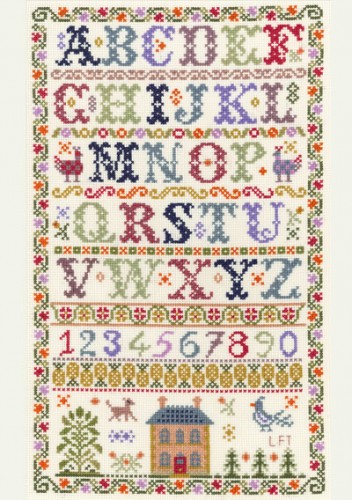 / sampler SAMPLERS Home stitch  Alphabet Alphabet / brass charms cross /