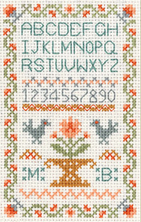 mini traditional ABC sampler cross stitch
