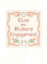 mini engagement card cross stitch kit