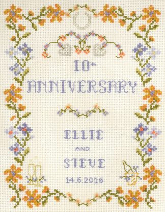 Amber Wedding Anniversary cross stitch