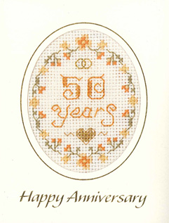 mini 50th Anniversary Card cross stitch