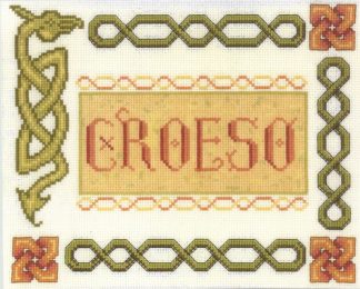 Croeso Welsh welcome sampler cross stitch