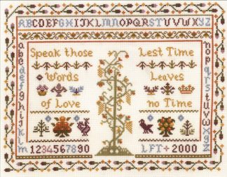 Words of love traditional sampler cross stitch kit