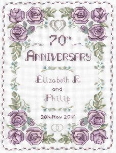 Rose 70th Anniversary sampler cross stitch