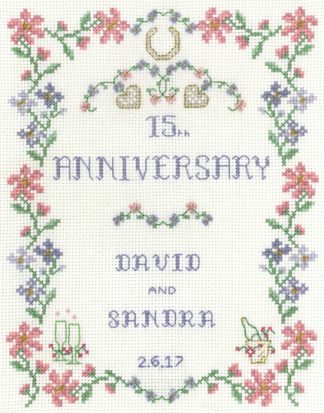Pastel Wedding Anniversary cross stitch kit
