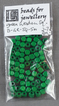 Green wooden beads