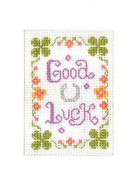 mini Good Luck card cross stitch