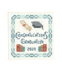 mini graduation congratulations card cross stitch