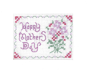 Mothers Day card cross stitch