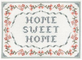 Floral Home Sweet Home cross stitch