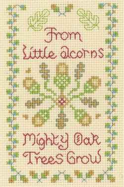 Little Acorns mini cross stitch sampler