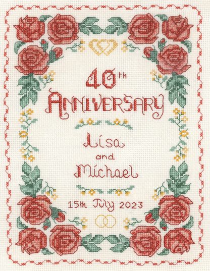 Rose 40th Anniversary Sampler cross stitch kit