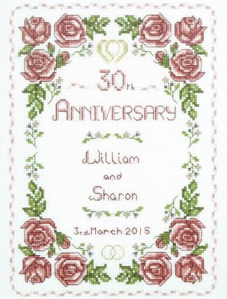 Rose 30th Anniversary Sampler cross stitch