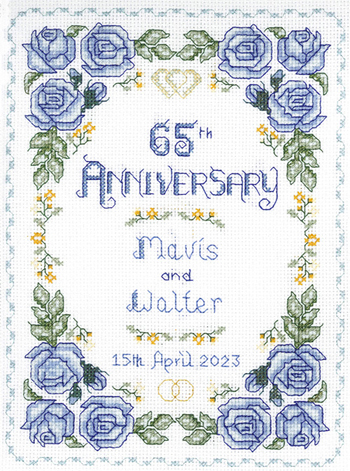 Rose 65th Anniversary Sampler cross stitch