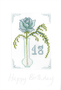 Turquoise Age birthday card cross stitch