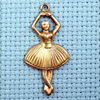 ballerina brass charm