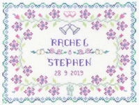 Lilac Wedding sampler cross stitch