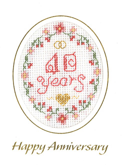 mini 40th Anniversary card cross stitch