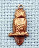 owl brass charm