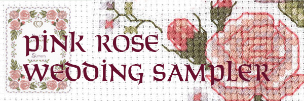pink rose wedding sampler
