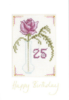 Plum Age birthday card cross stitch kit